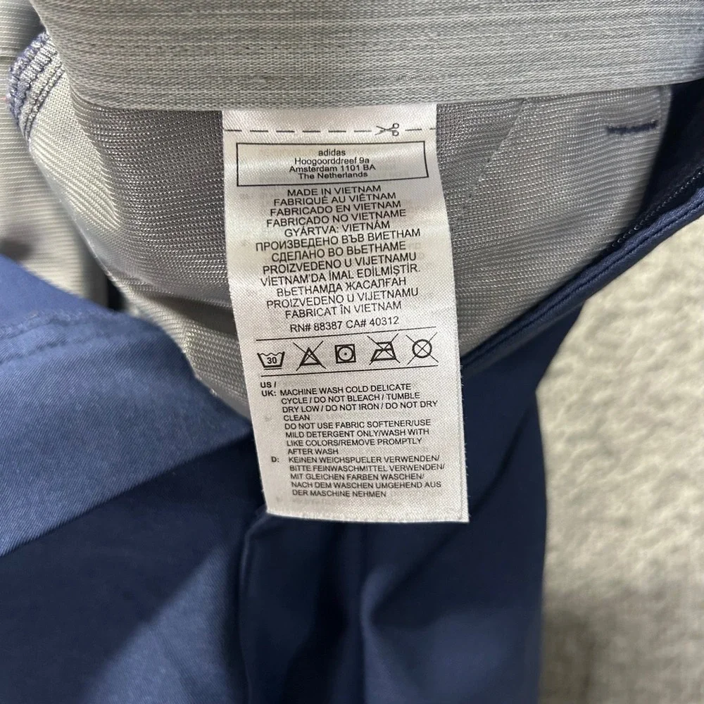 Adidas Mens Golf Pants Navy Blue Straight Leg Flat Front 32x30 RN88387 - Picture 5 of 9
